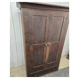 Mid 19th Century 2 Door Flat Front Armoire/ Linen