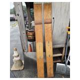 Pair Hydro-Flite wood Vintage  water Skis look at