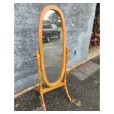 Blonde Oak Cheval Dressing mirror , swivels ,