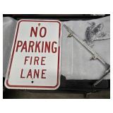 No Parkway sign and aluminum Landing duck sign