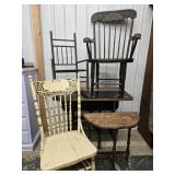 Lot - Stencil Rod back Commode Armchair,  small