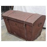 Early Tapered Dovetailed Sea Chest , iron strps