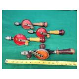 4 vintage Stanley hand drills. No 803 Made in