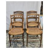 4 Eastlake Cane Seat Chairs  , cane is loose on