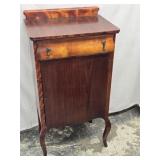 Vintage Mahogany Music Cabinet,  top drawer over
