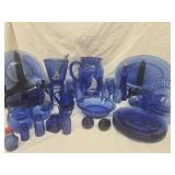 Collection of Blue Depression Era Glassware  -