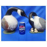 Pair hand painted gourd Canada Geese.  Both