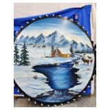 56" Saw Mill Blade w/ painted Mountain homestead
