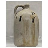Antique 13.5' Stoneware Salt glazed Jug with dark