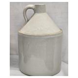 White Stoneware 11' Crock with finger hold handle