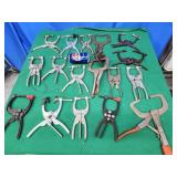 17 welders locking clamps.  Various ages, makers