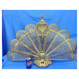 Brass folding fireplace screen.  26.5" H.