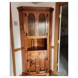 Pine corner cabinet , dental crown molding , l