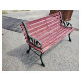 Garden bench with aluminum leaf design sides.26'