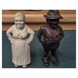 2 Black Americana Penny Banks  early 20th century