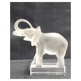 Lalique France Crystal Frosted Elephant sculpture