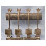 Antique Metal Foundry Mold for Four  meat