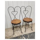 Pair of wrought iron ice cream parlor chair