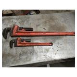2 Ridgid Pipe Wrenches 36" and a 18" si,es look