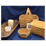 3 Longaberger Baskets and a reproduction