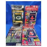 Football and Baseball nylon flags.  Packard 44" x