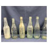 6 19th Century Beer Bottles and 9 Half Pint G