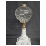 Victorian 11" Oil lamp base , no burner , milk