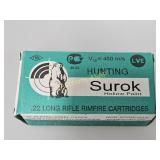 Surok 22LR HP Rimfire Hunting Cartridges 50ct x 2