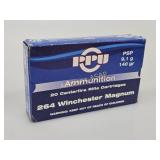 PPU 264 Winchester Magnum 140gr 20ct Cartridges x2