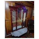 Vintage Victorian Grand Entry Hall Dressing Mirror