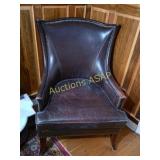 Leather Highback Accent Armchair