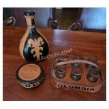 'Colombia' Leather-Wrapper Bar Set