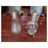 Silver and Glass Vintage Coffee/Tea Maker Set