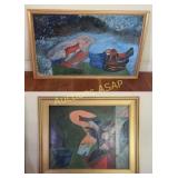 Framed Abstract Art - Birds