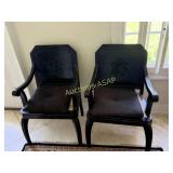 Pair of Chinoiserie Hardwood Carved Chairs