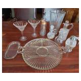 Crystal & Glass Bar Set - Decanters Glasses Trays