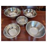 Stainless Steel Mixing Bowls + Strainer