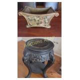 Chinese Wooden Plant Stand & Cachepot Planter Box