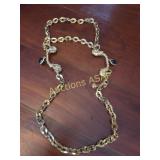 Costume Jewelry Gold Chain - Lions & Opal