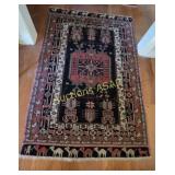 Persian Area Rug  45in x 69in Red/White/Black