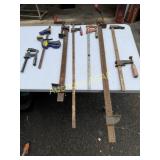 Large Lot of Wood Clamps Various Sizes w/Jorgensen