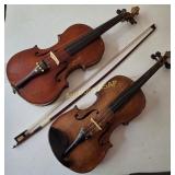 Pair of European-Made Violins wih Bow