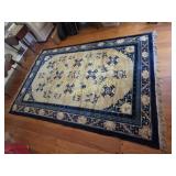 Chinese Peking Area Rug 73in x 116in Blue/Tan/Pink