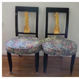 Upholstered Cutout Dining Chairs Grecian Floral (2