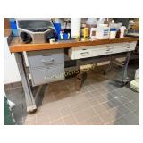 Nice Wood Top Lab Table w/Drawers & Casters