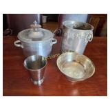 Sterling Ice Buckets/Bowl & Hammered Cup