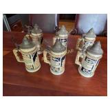 Set of 6 Cobalt Beer Steins