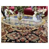 Glass with Gold Trim Coffee Table
