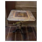 Antique Marquetry Pedestal Side Table - St. George