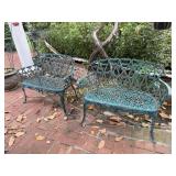 Pair of Iron Patio Furnture Benches